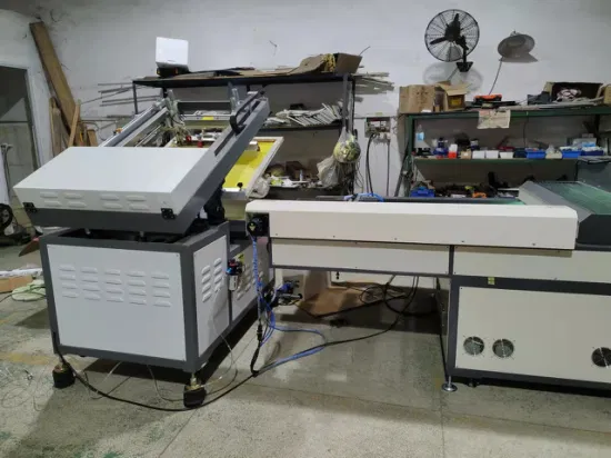 Automatische Flachsiebdruckmaschine mit UV-Härtungsmaschine für Beutel